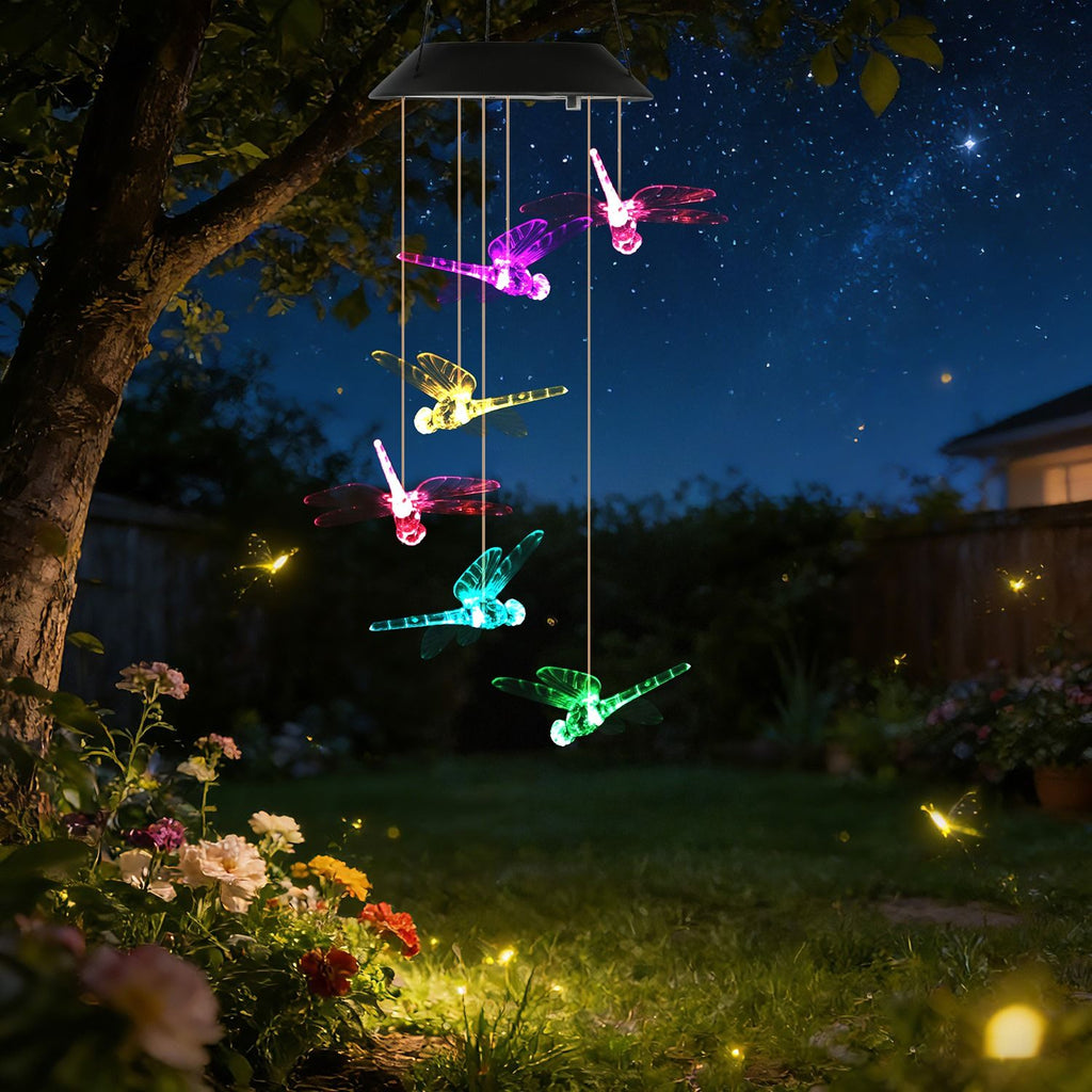 Solar Dragonfly Wind Chimes, 2-Pack – 7-Color Changing LED, IPX4 Waterproof – photo 9