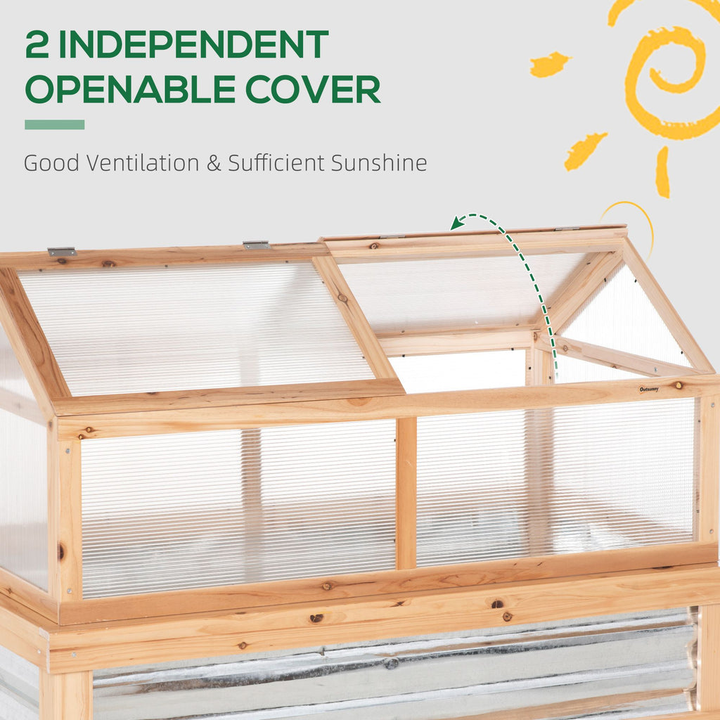 Wooden Cold Frame Raised Garden Bed with Greenhouse Top – 48" x 24" x 32" – photo 9