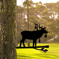 Whimsical Iron Elk Sculpture – Garden & Patio Statue