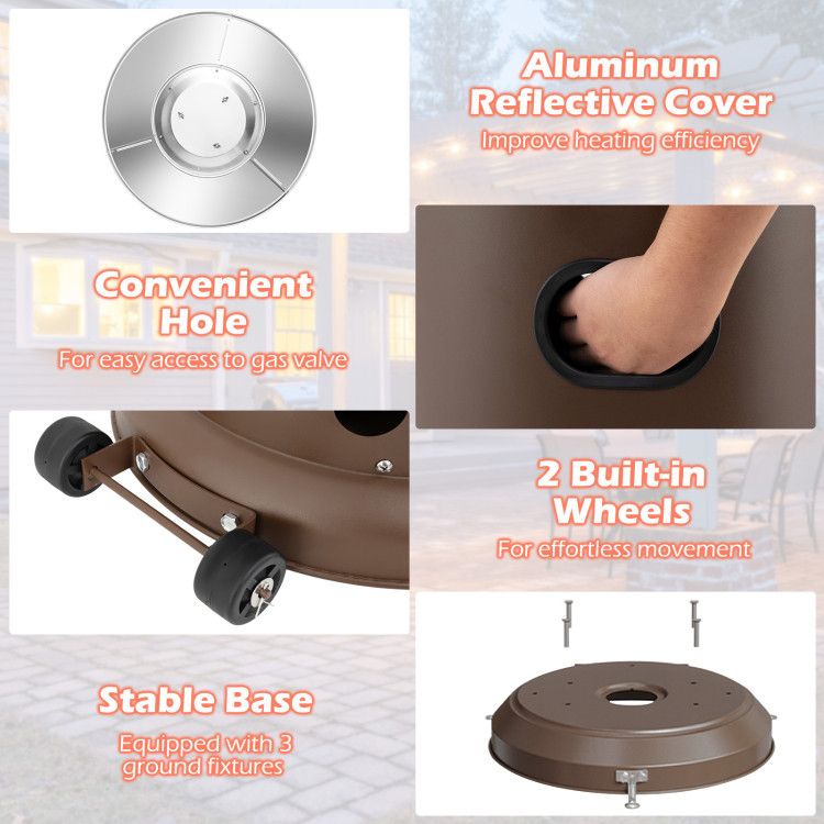 50,000 BTU Propane Patio Heater with Drink Table – view 17
