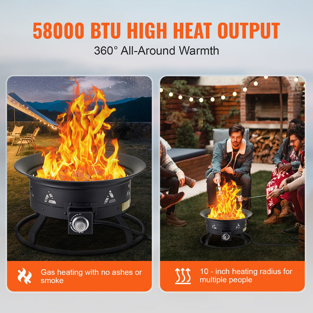 Portable Propane Fire Pit – 24 in, 58,000 BTU – view 2